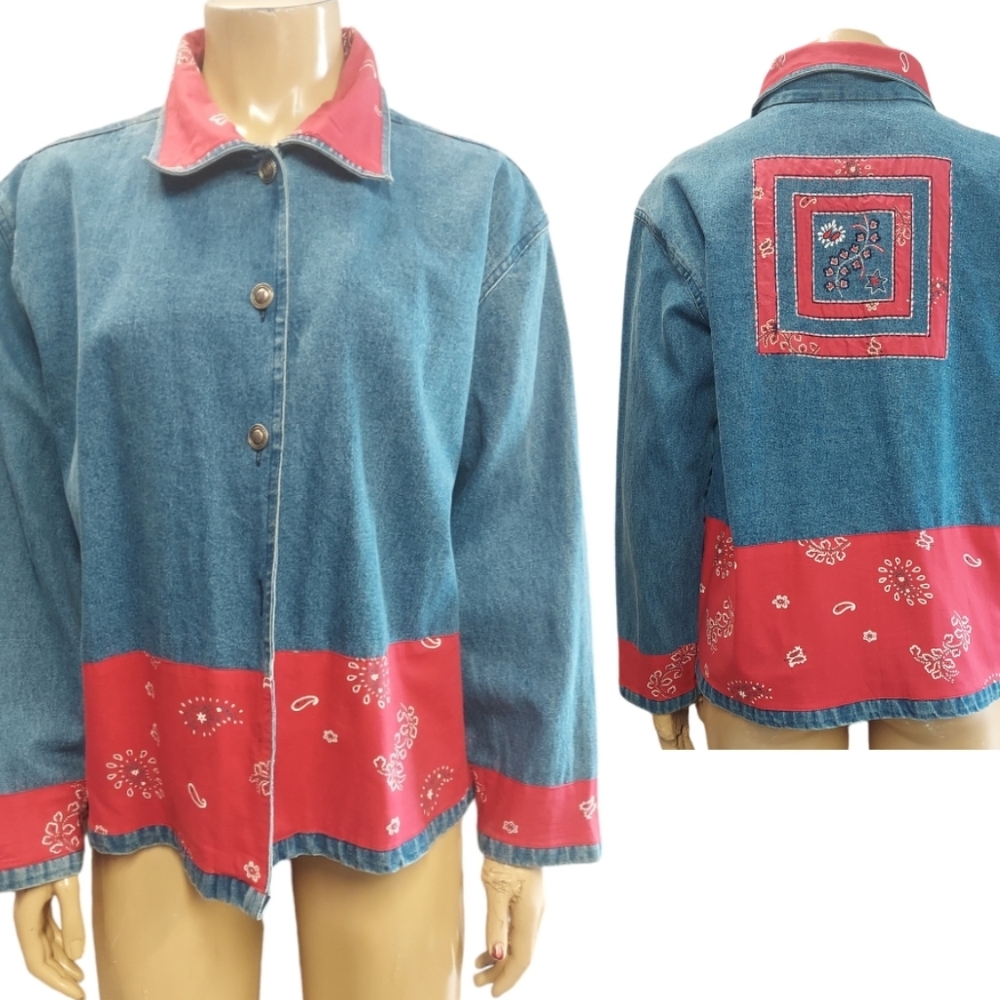 VTG Bedford Fair Lifestyles Denim Button Front Shirt Jacket Shacket